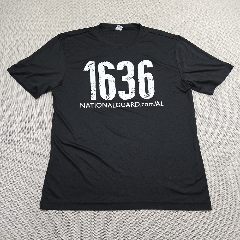 National Guard 1636 Shirt Mens XL Black Stand Up Step Aside Graphic Tee Promo